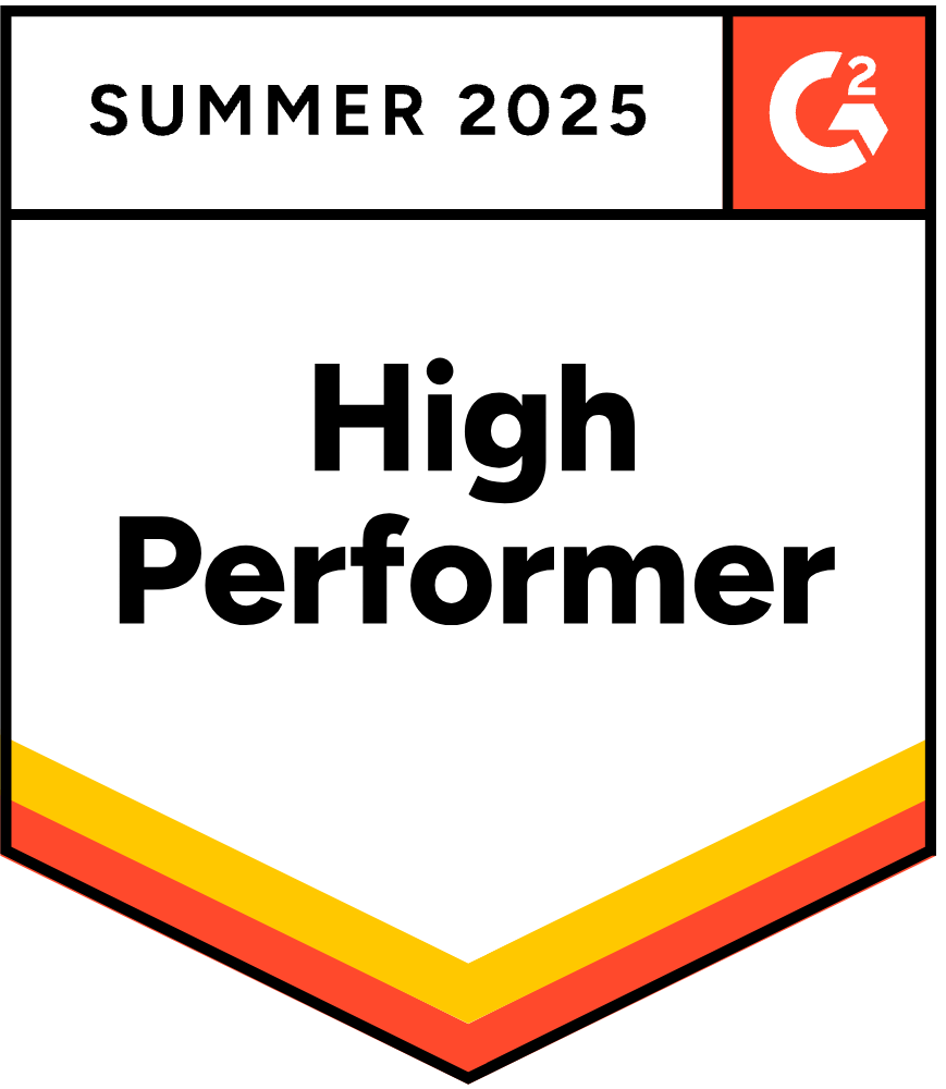 G2 High Performer Award - Verito Cloud Hosting Excellence in Performance