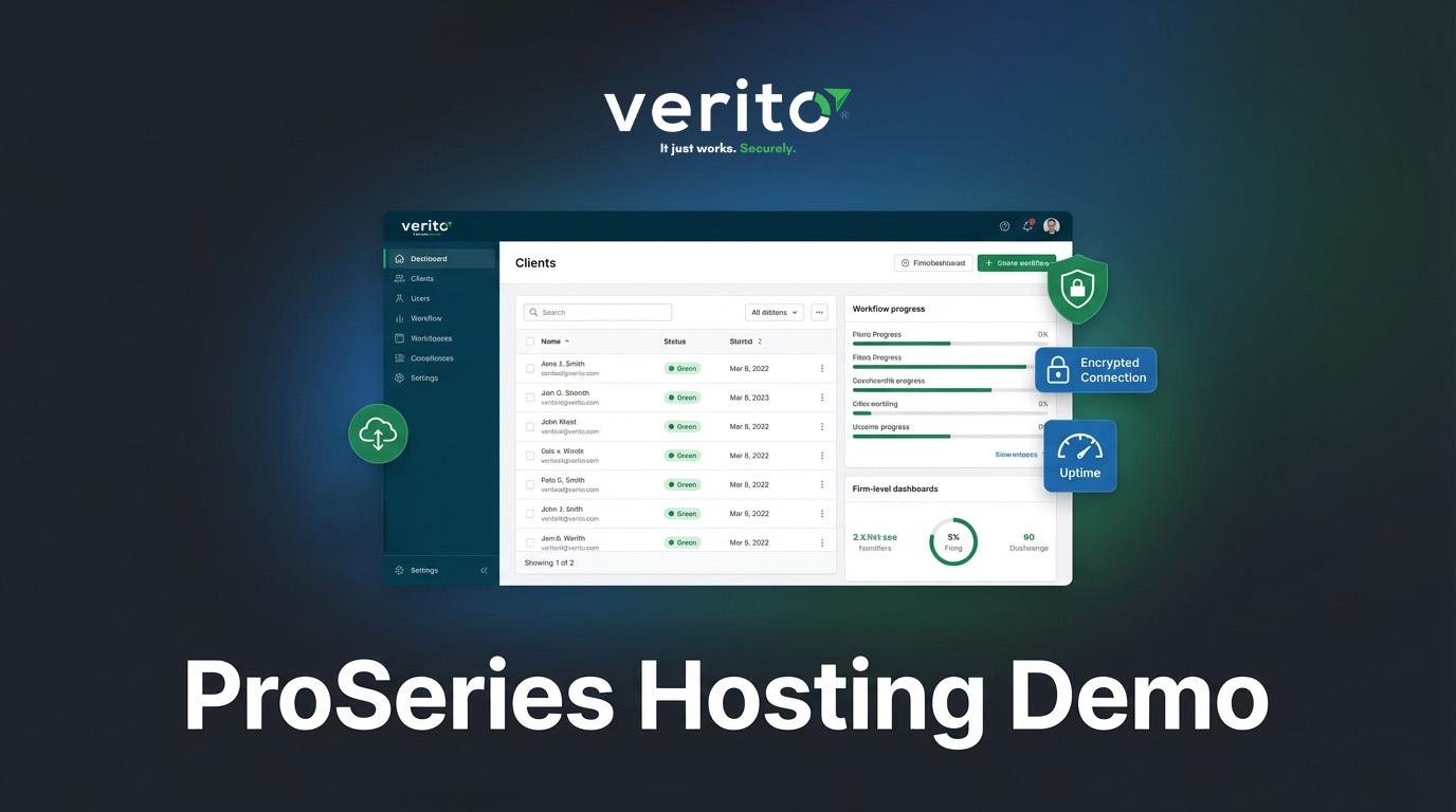 ProSeries tax software hosted on Verito dedicated server